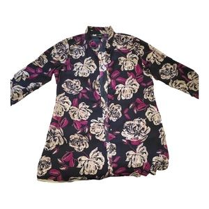 Floral Sheer Long Cardigan from Alfani. Size XL